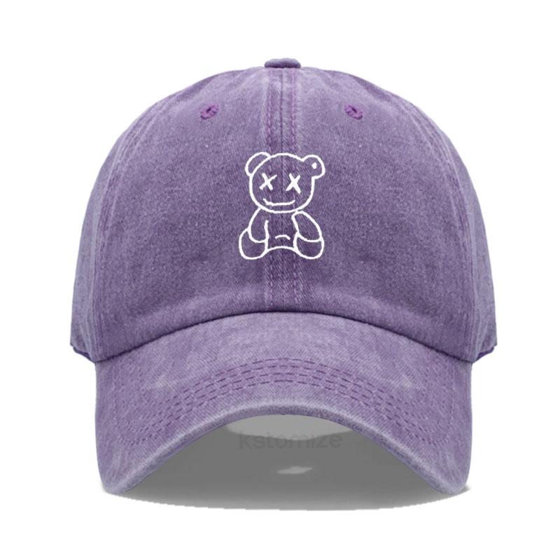 Xx Little Bear Embroidery Baseball Cap For Men Women Washed Cotton Dad Hat Adjustable Unisex Casual Sports Caps