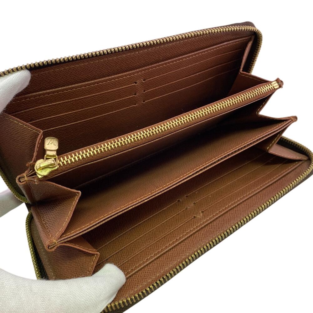 LOUIS VUITTON M42616 Zip Around Monogram leather Zippy wallet Purse Brown leather Used