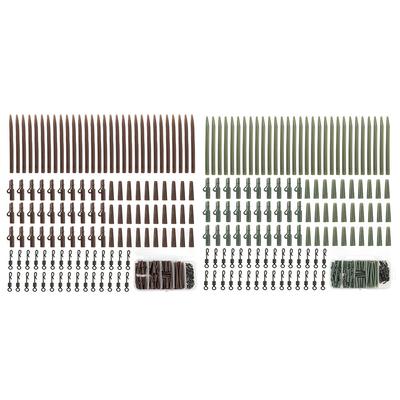 120Pcs Carp Fishing Accessories Clip Quick Change Snap Swivel Tail Sleeves Carp Fishing Accessories Set for Carp Fishing Rig