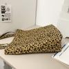 Leopard Print Large Capacity Tote Bag Women's Shoulder Bag Student Class Canvas Bag
