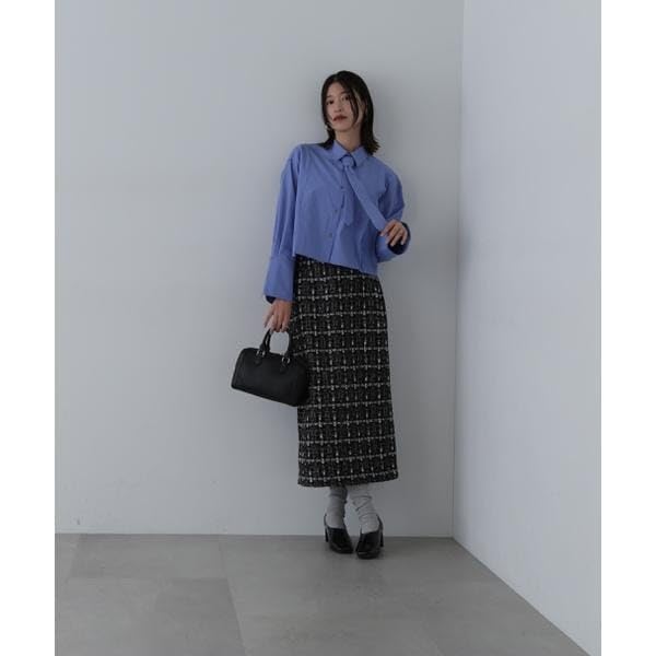 Natural Beauty Tweed Tight Skirt Size [N Basic] Lamé (S Line)