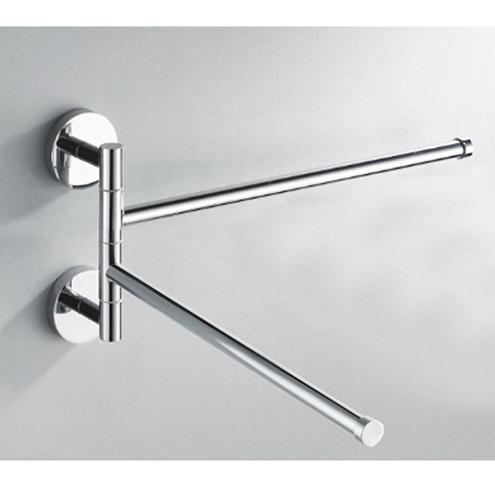 Stainless Steel Towel Shelf Lightweight Towel Hanging Rod Rotation Activity Rag Hanger Saving Space for Bathroom Kitchen