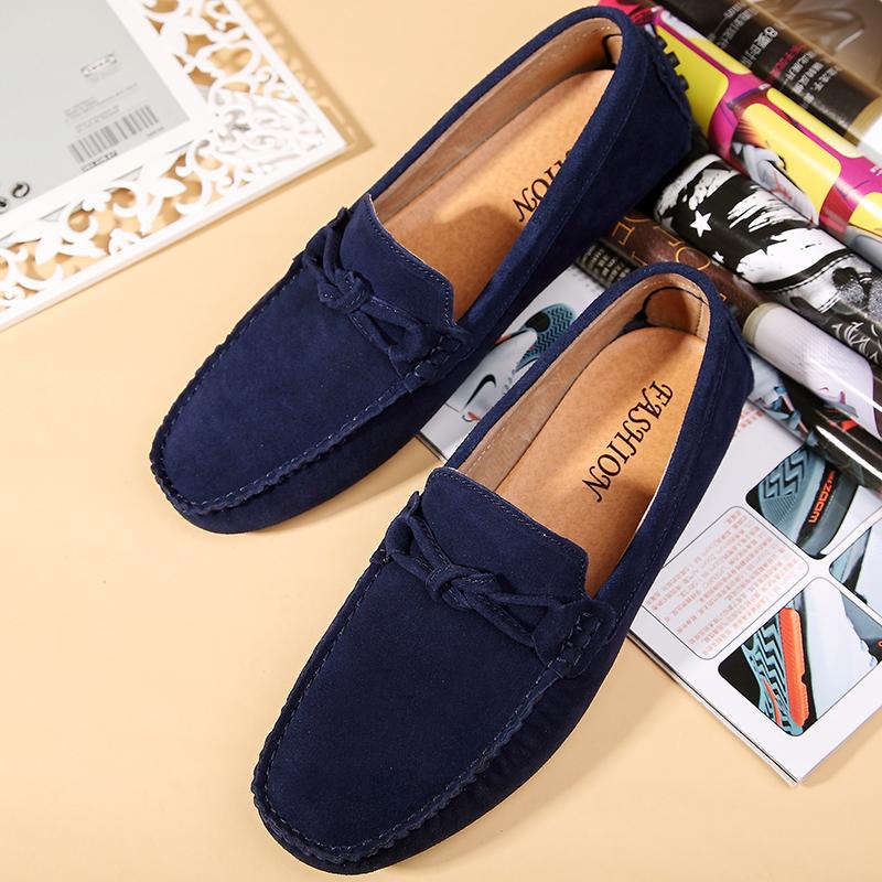 Fashion Summer Men's Suede Leather Shoes Handmade Male Loafers New Arrival Slip On Men Dress Shoes Breath Men Driving Footwear Moccasins
