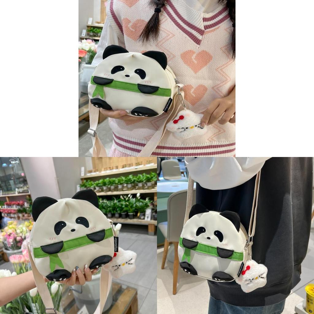 Panda Cartoon Small Shoulder Bag With Nylon Material For Daily Casual Use