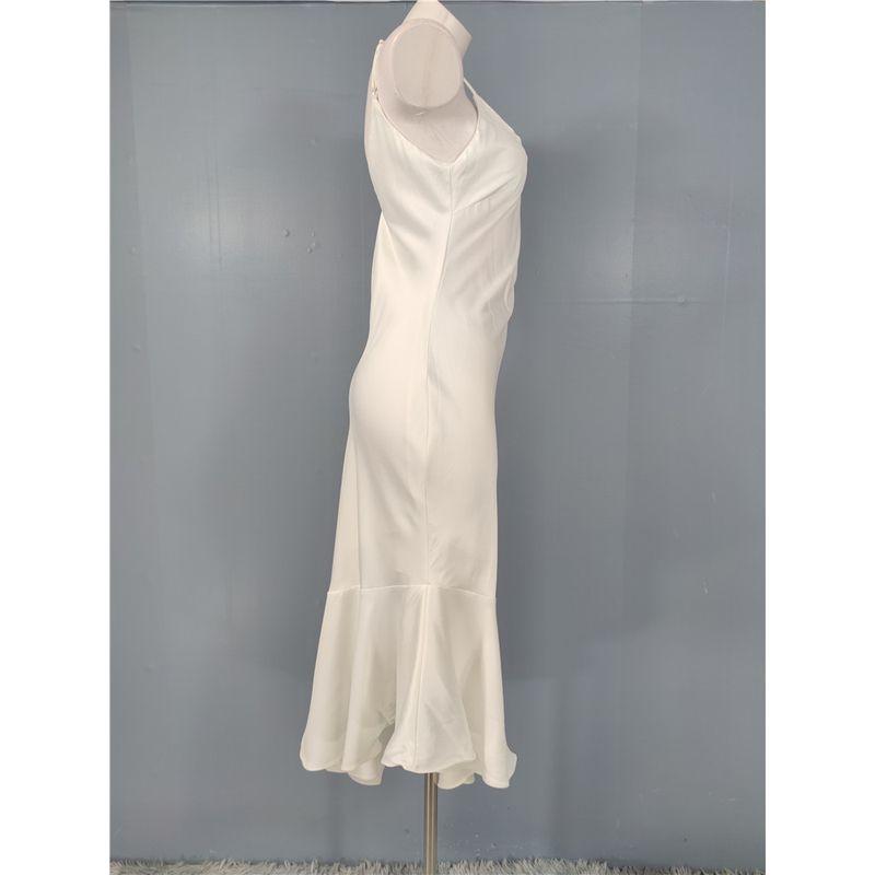 Foreign Trade Order Lu's Summer Simple White Sling Fishtail Slimming Personality Elegant Casual Date Summer Dress