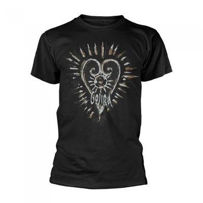 Gojira Unisex volwassen standvastigheid hart biologisch katoenen T-shirt