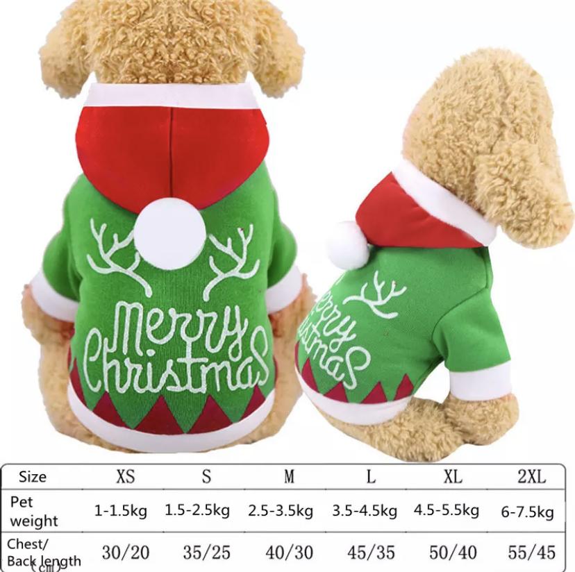 2025 Hoodies Dog Clothes Pet Cat Christmas Winter Sweatshirt Chihuahua Dog Coat Clothing Winter Pet Puppy Clothes Vest Jacket