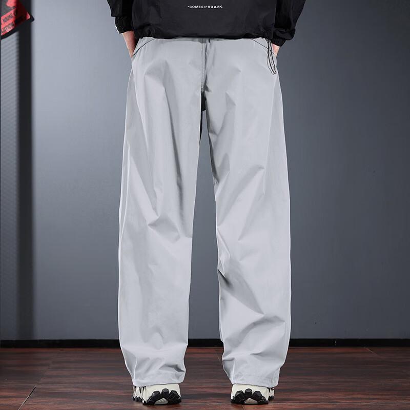 JIELEINUO Men's Wide-Leg Functional Cargo Pants