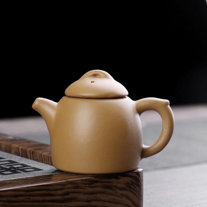 Mini Yixing Zisha Teapot Set with Tea Pet Ornament - Small Ceramic Chinese-Style for Wealth Attraction