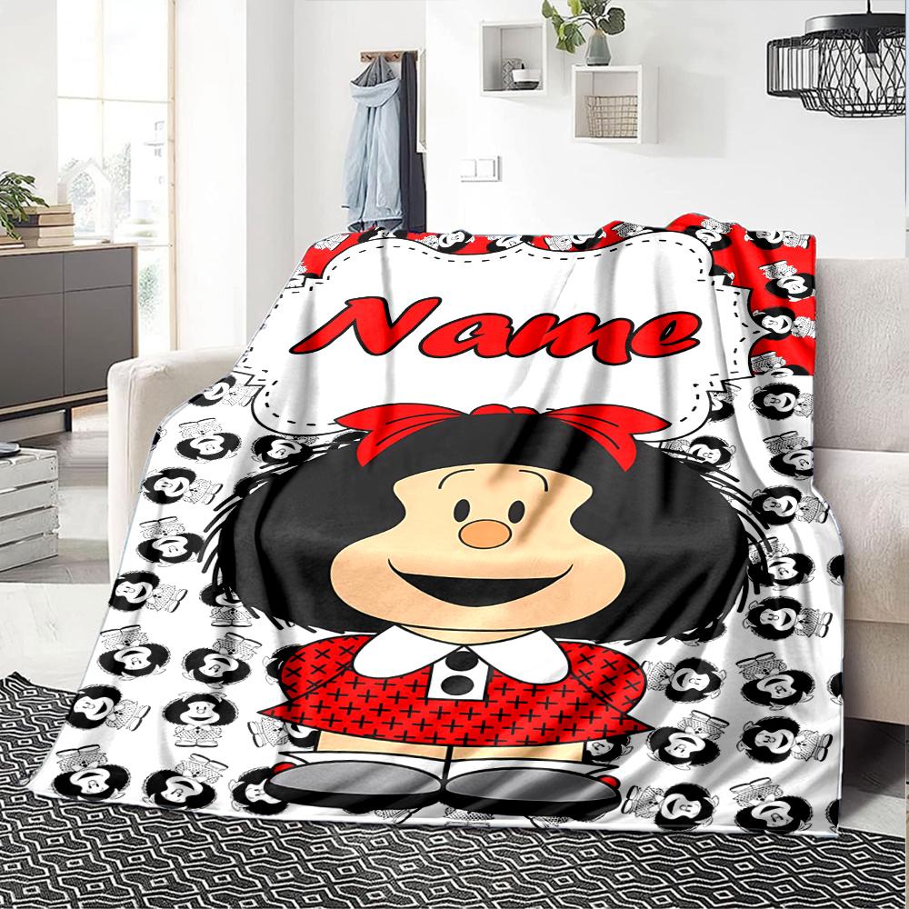 Customiz Name Personality Mafalda Blanket Soft &Warm Sofa Office Bed Travel Lunch Break Blanket, Gift Suitable All Seasons