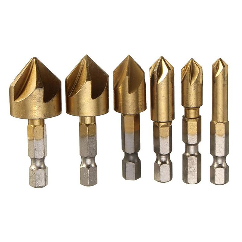 3Pcs Set 12/16/19Mm Countersink Boring Drill Bit Set For Wood Metal Quick Change Drill Bit Tool Chamfer Drill Tool