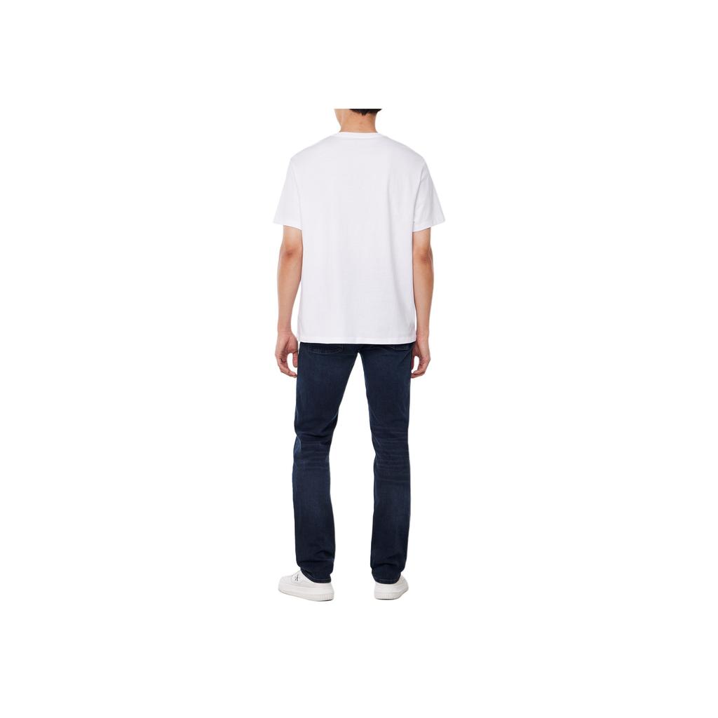 Calvin Klein Round Neck Letter Short Sleeve T-Shirt Men T-Shirts White 4RB824G-YAA