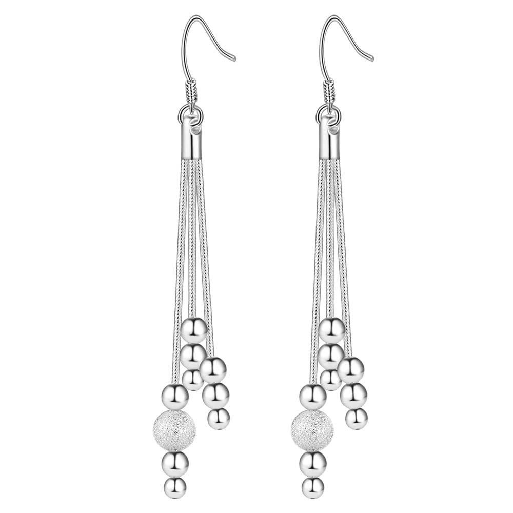 925 Sterling Silver Bead Earrings for Women High Quality Exquisite Student Girlfriend Jewelry Accessories Heart Gift