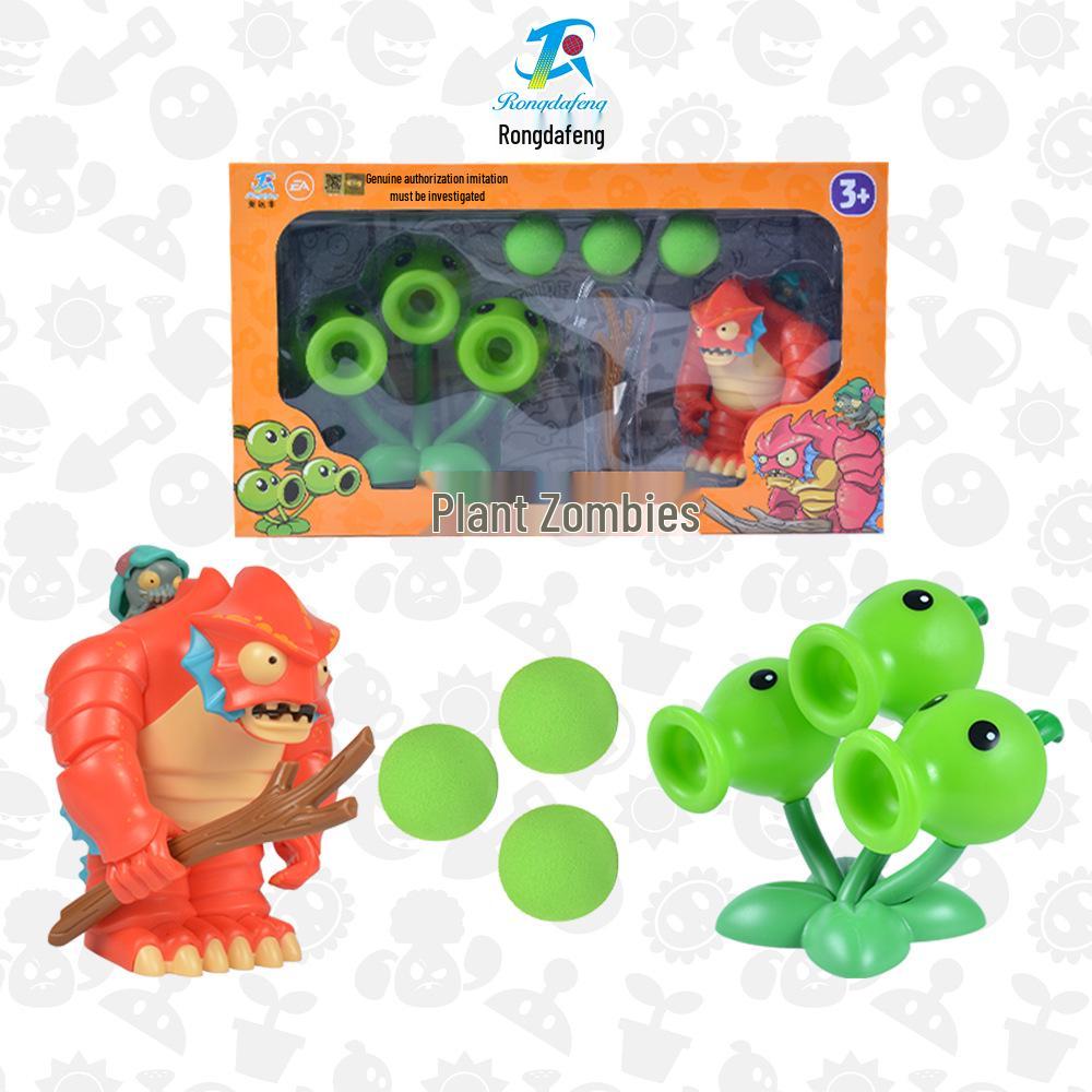 Plants vs. Zombies Egyptian Zombie Doctor and Triple Pea Pod Shooter Card Game Toy Set