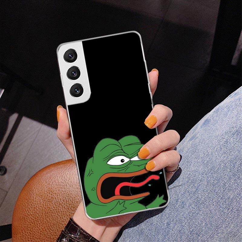 Süße Frösche Party Trauriger Pepe Handyhülle für Samsung Galaxy S26 S25 Edge S23 S24 Ultra S22 Plus S21 S20 FE Einzigartige Hülle Weiche Hülle G
