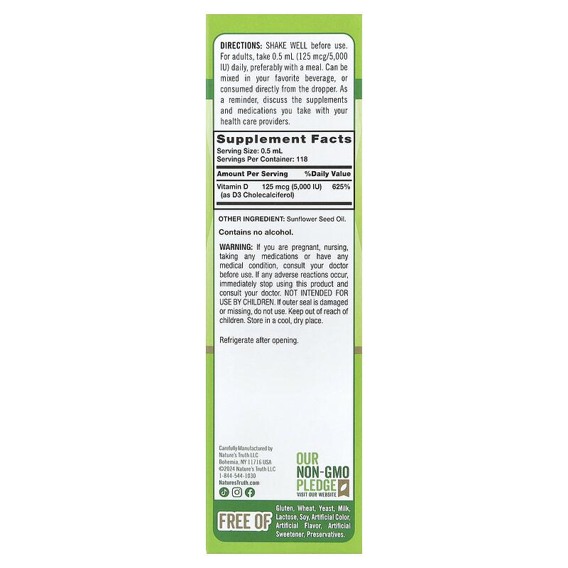 Vitamin D3 Liquid, High Potency, 2 fl oz (59 ml)