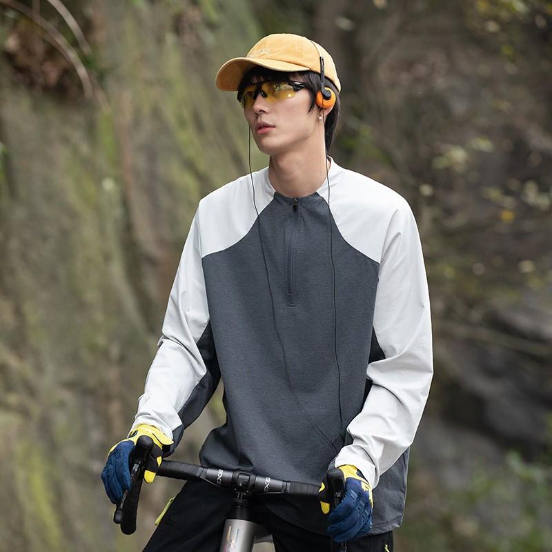 Izexx Purple Label Urban Commute Quick Dry Long Sleeve T-Shirt Men Loose Casual