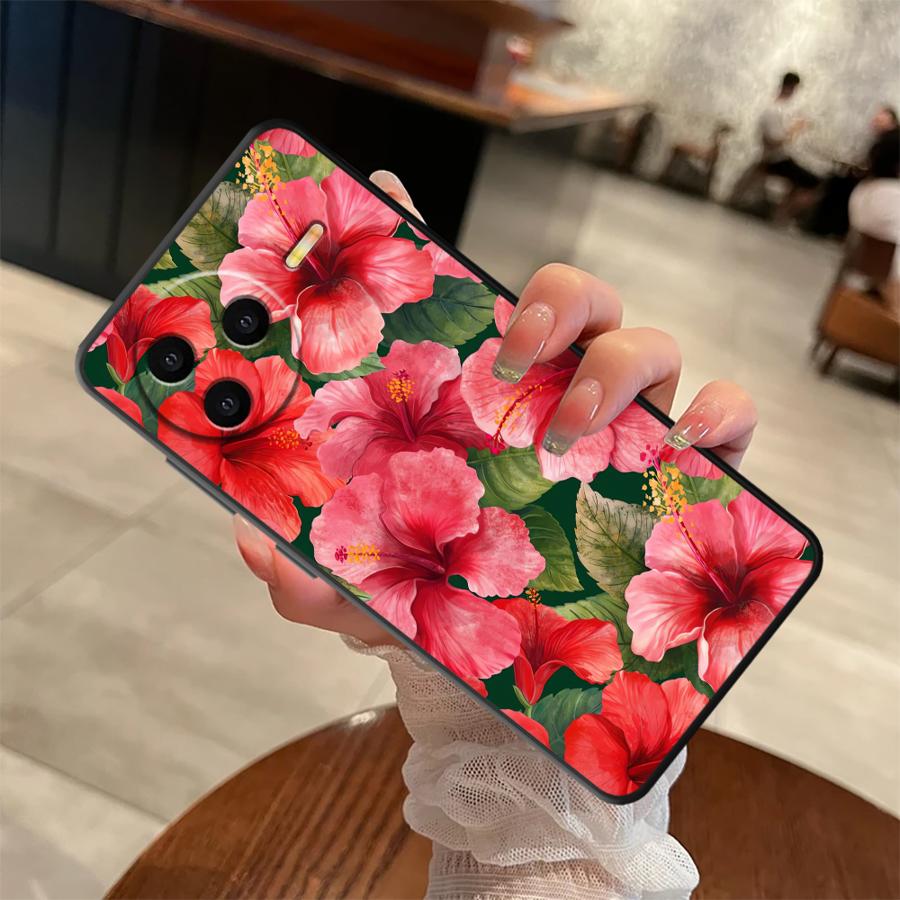 Pink Flower Case for Xiaomi Redmi 10 K60 13C 12C 9A 9C 9T A1 A2 Plus A5 K40 K50 Gaming 12 Soft Back Phone Cover