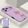 Lovely Bowknots Print Case For iPhone 17 Pro Max iPhone 16 15 14 13 Pro Max Magnetic For Magsafe Soft Silicone Phone Back Cover
