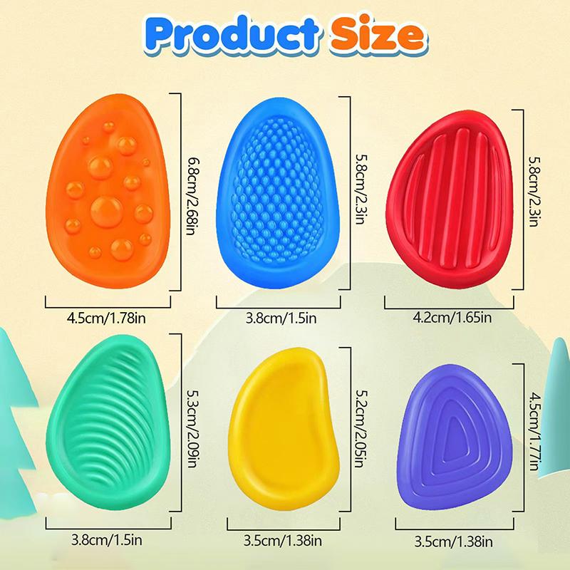 

6 шт. Непоседа Игрушки Сенсорный Камень Текстурированный Силикон Камень для Беспокойства Социально-Эмоциональные Игрушки для Особых Потребностей Непоседа Игрушки для Снятия Стресса