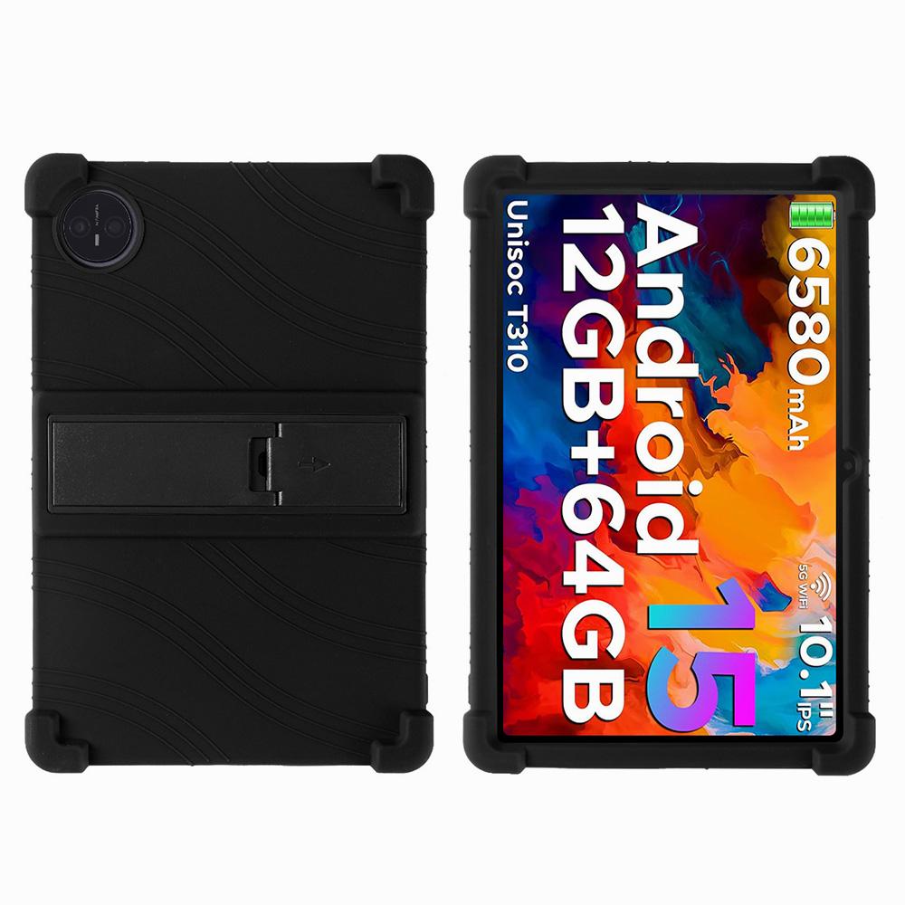 Für DOOGEE Tab A9 Tablet 10 Zoll Android 15 Ständer Hülle Stoßfest Abdeckung DOOGEE A9pro Weiches Silikon Ständer Schutzhülle DOOGEE Tab A9 schwarz