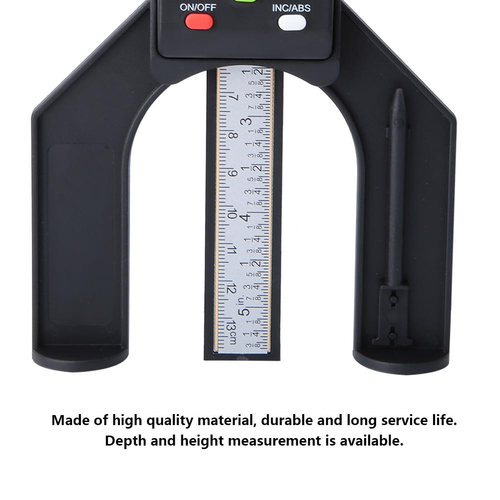 1Pcs 80mm Magnetic LCD Display Digital Depth Gauge Woodworking Hand Measuring Ruler