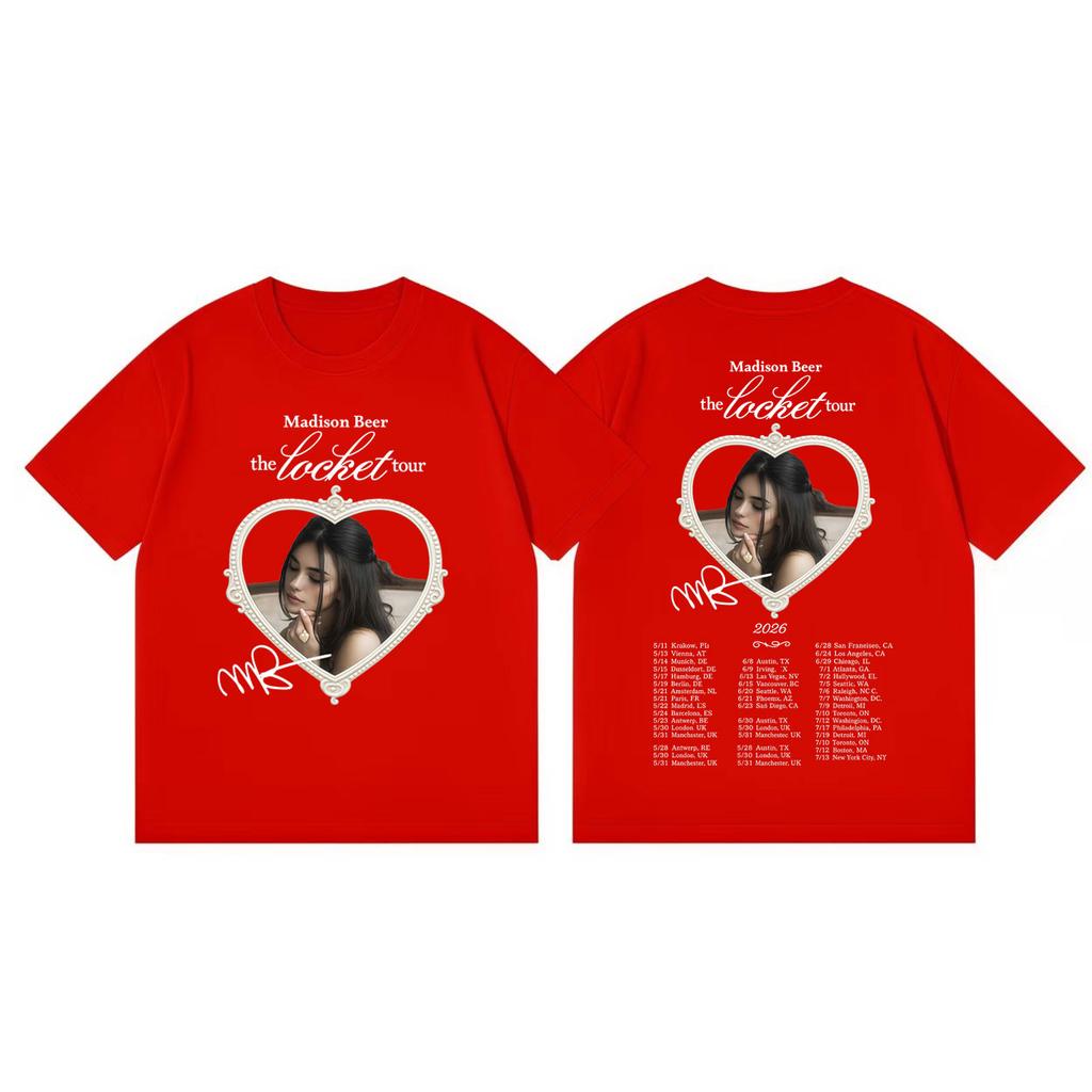 Madison Beer The Locket Tour 2026 Merch Tshirt Men Women Fashion Pop Music Short Sleeve T Shirt Summer Casual Loose Tshirts
