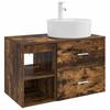 Bathroom Furniture Set 2 Pcs Smoked Oak Wood Based Material