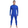Herren Sportlicher Jumpsuit Langarm Unitard mit Frontreißverschluss Stehkragen für Training Workout