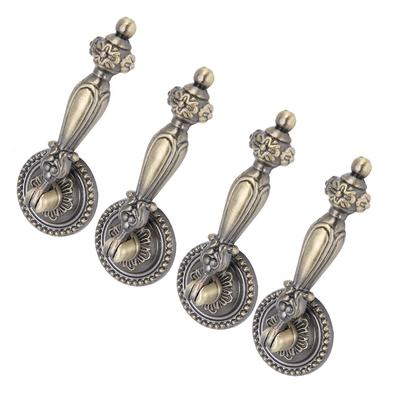 4 PCS Big Size Drawer Pulls Zinc Alloy Mounting Screws Bronze Tear Drop Pulls Retro Copper Cabinet Pull Handles