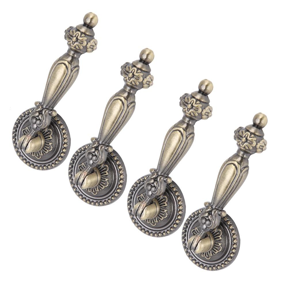 4 PCS Big Size Drawer Pulls Retro Copper Mounting Screws Bronze Tear Drop Pulls Zinc Alloy Cabinet Pull Handles Cabinet Upgrade