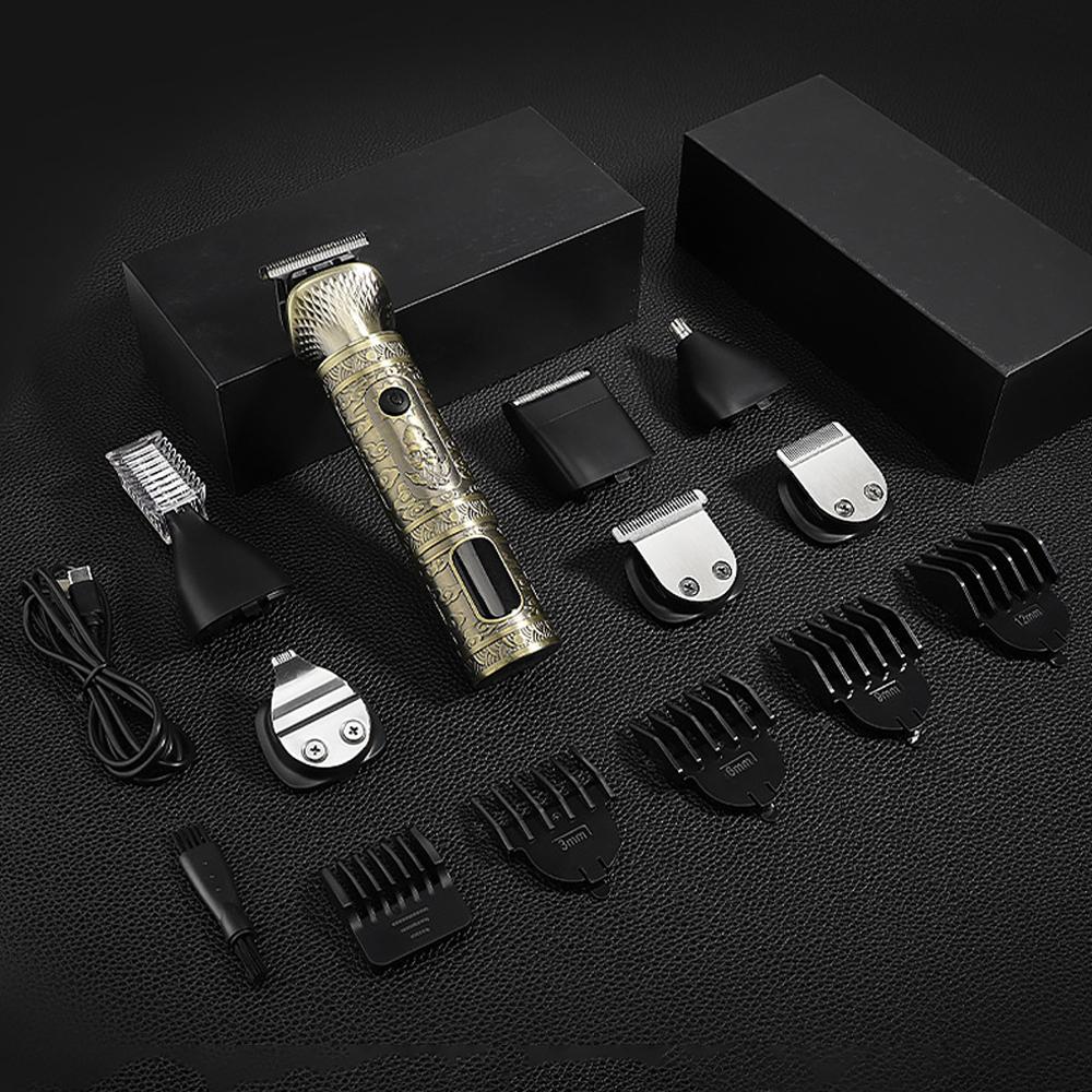 Hair Cutting Machine Kit Professional 7-In-1 Hair Trimmer Shavers with LED Display Metal