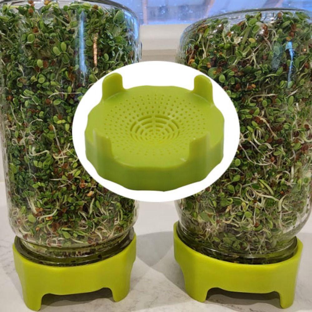 2pcs ABS Mason Jar Sprouting Lid 86mm Filter Cover Vegetable Seed Growing Lid  Wide Mouth Jar
