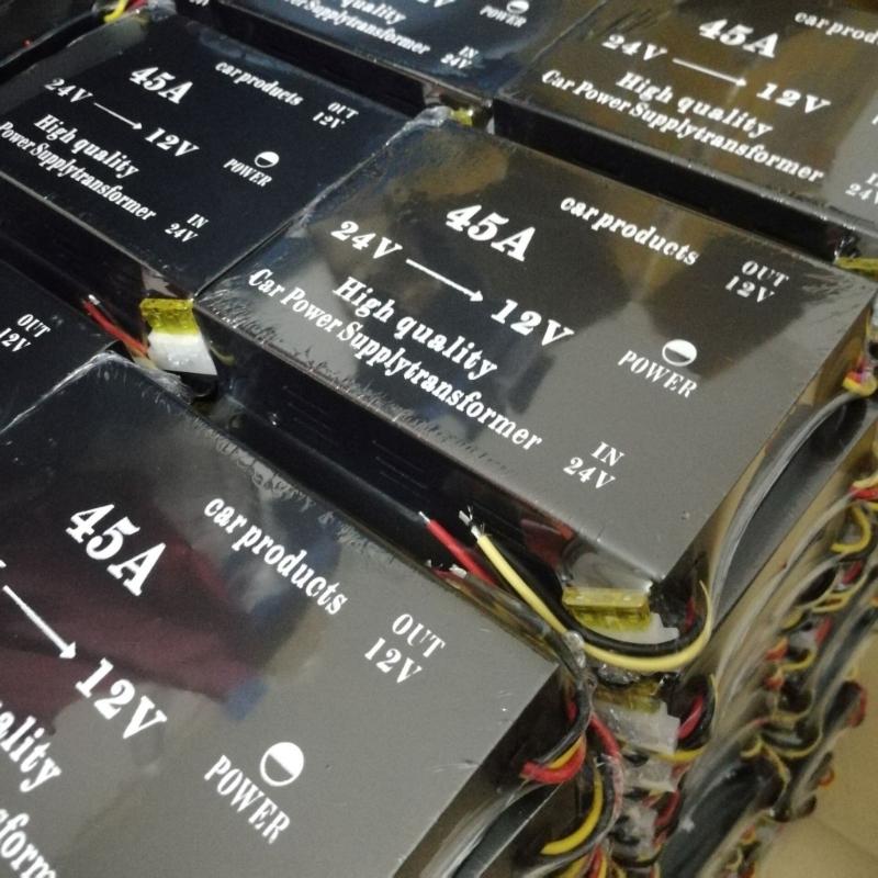 Truck Voltage Converter 45A, Efficient 24V To 12V Power Adapter With Safety Features For Vehicle Electronics Equipment