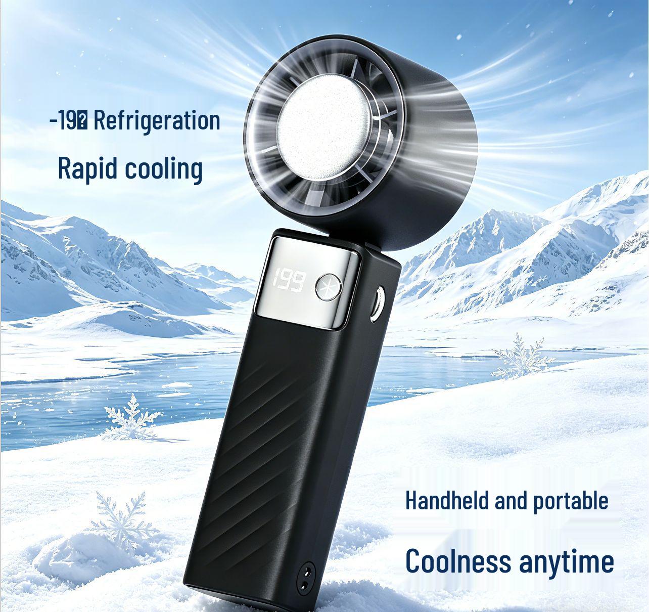 2026 Ultra-High Speed Bladeless Mini Fan: Powerful, Portable, Rechargeable Turbine Design Foldable Ice Pack