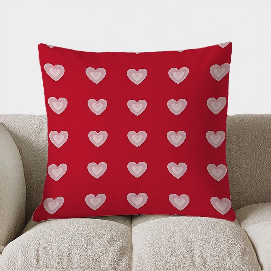 Home Decor Stylish Stripes & Love Text Throw Pillow Pattern Cushion Cover Suitable For Sofa Bedroom Car Pillow Cover