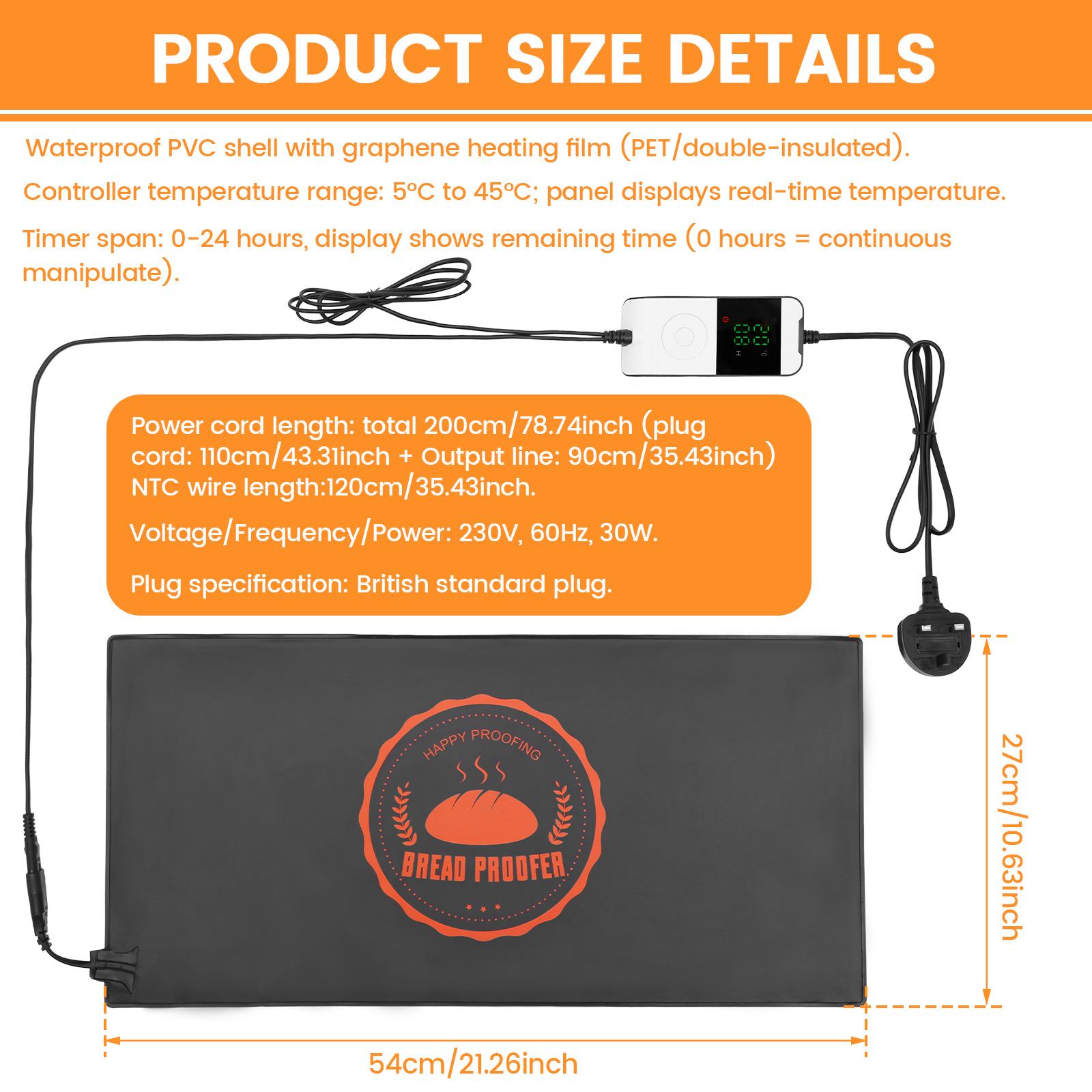Bread Proofer Warming Mat Adjustable Temperature Dough Starter Mats Sourdough Dough Proofer for Making Bread Home Baking Tools