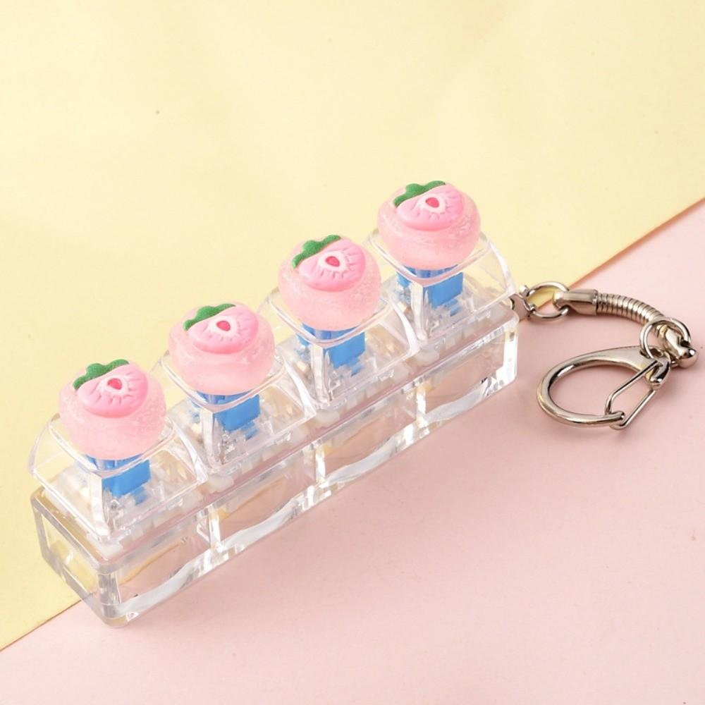 4-Key Reduce Pressure Toy Fruit Mini Keychain Pendant Push Button Keychain Reduce Anxiety