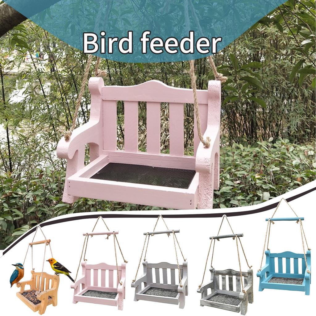 Hanging Feeder pet Chair Feeder Garden Decoration ZHANSANFM Outdoor Wooden Bird Feeder