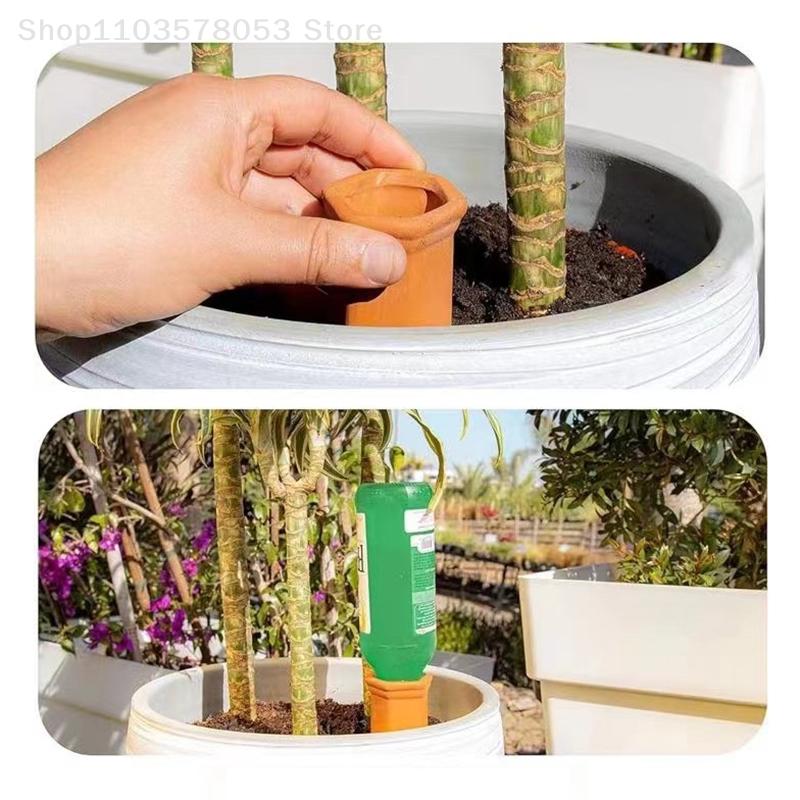 1Pc Self-Watering Stake Terracotta Automatic Plant Waterer Device Auto-Water Irrigation System Seepage Device For Indoor/Outdoor