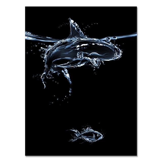 

Абстрактная капля воды, океанская волна, рыба, холст, картина, китовая акула, постеры, скандинавские настенные художественные картины для гостиной, домашний декор 21cm×30cm NoFrame