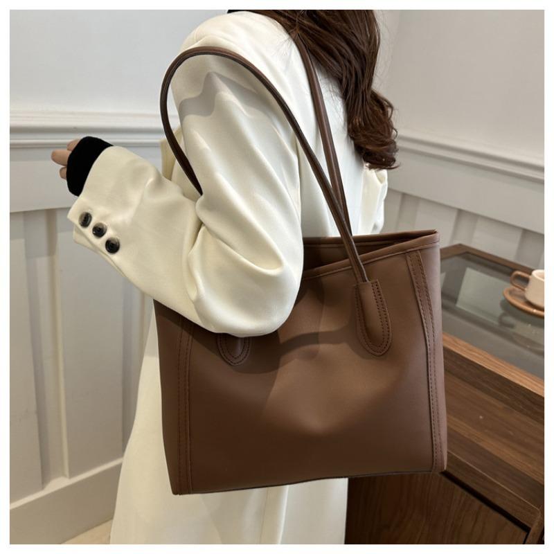 Vintage Large Capacity Women Tote Bag Daily Commute Shoulder Handbag