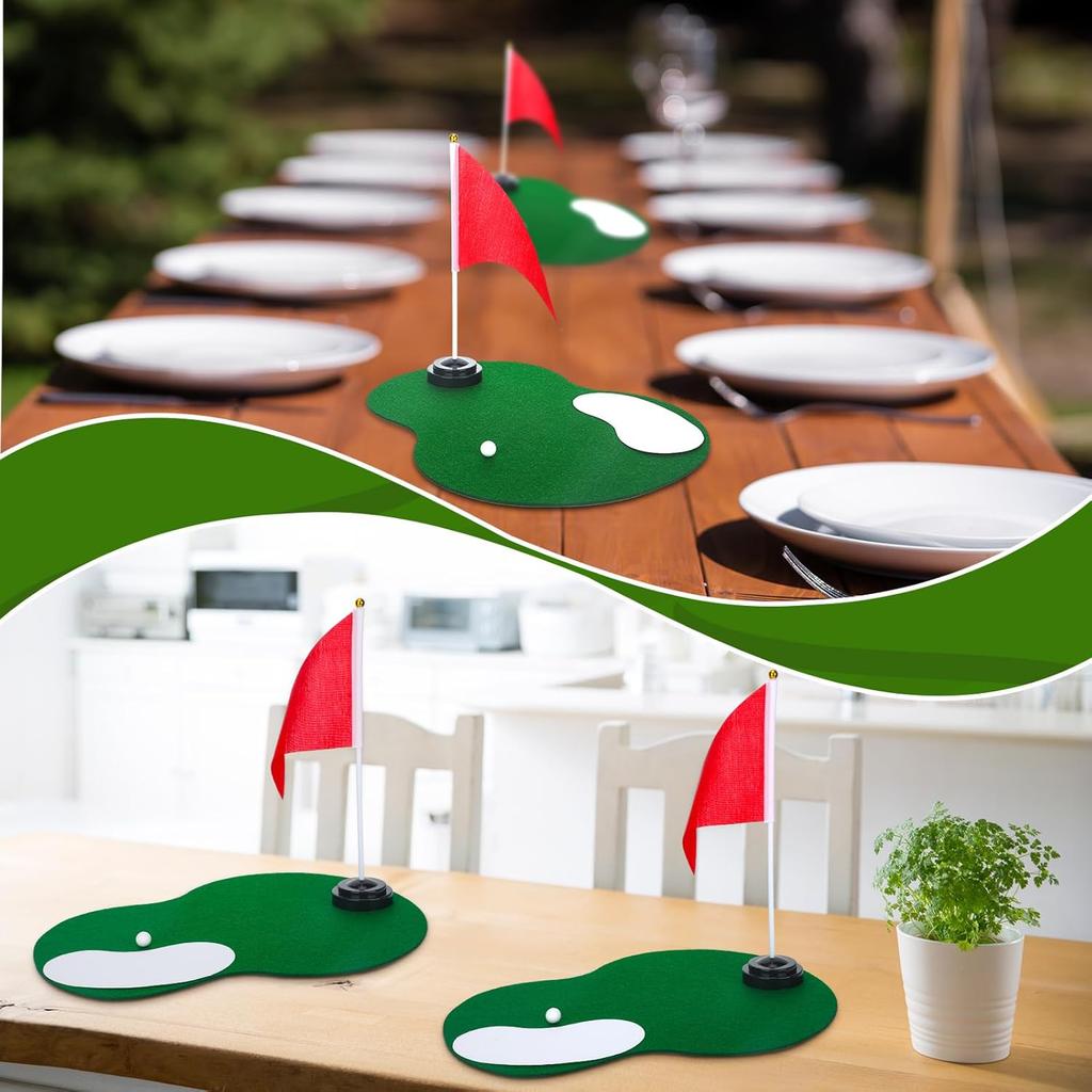 4 Set Golf Centerpieces Table Decorations Golf Party Supplies Including Ball Sand Trap Red Flag Plastic Flag Stand for Sport Themed Birthday Party