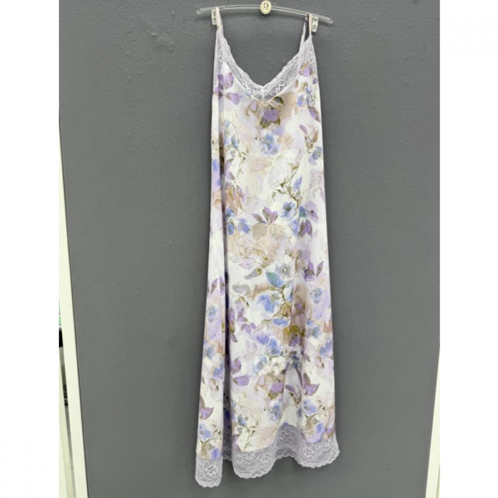 Venus Полный домашний пеньюар  Туманный сад  с цветами [ofs5245] lilac/85