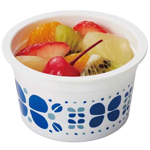 Torne Small Fruit Cups with Lids, Blue and Floral Pattern, Pack of 6 (2 Patterns X 3 Packs), Convenient for Portioning Desserts, 7cm Diameter X 4cm He
