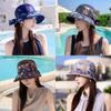 Summer Flower Pattern Fisherman Hat With Wide Brim Breathable Sun Protection For Outdoor Activities