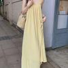 Women's French Style Spaghetti Strap A-Line Dress - Loose, White, Age-Reducing, Perfect for Summer Vacations