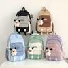 Schoolbag New Female Campus Style Male and Female Middle School Students Schoolbag Large Capacity Backpack Korean Version Contrasting Color 