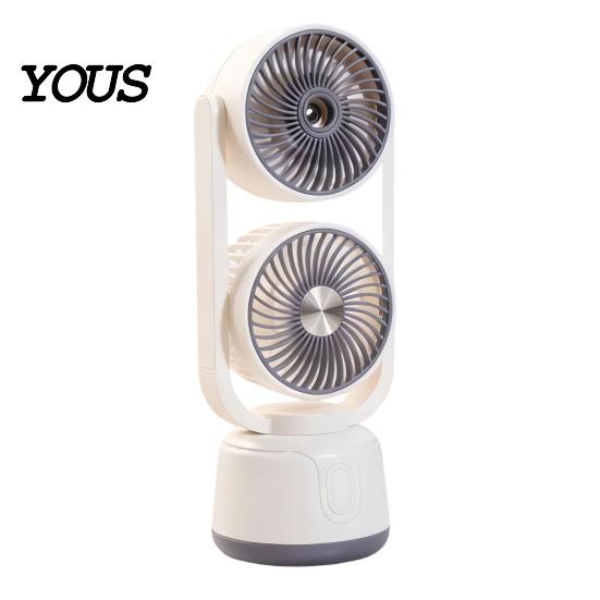 Travel Fan with Mist Misting Cooling Fan, Portable USB Handheld Water Three Speed Spray, Desktop Mini for Office Home, Personal Humidifier