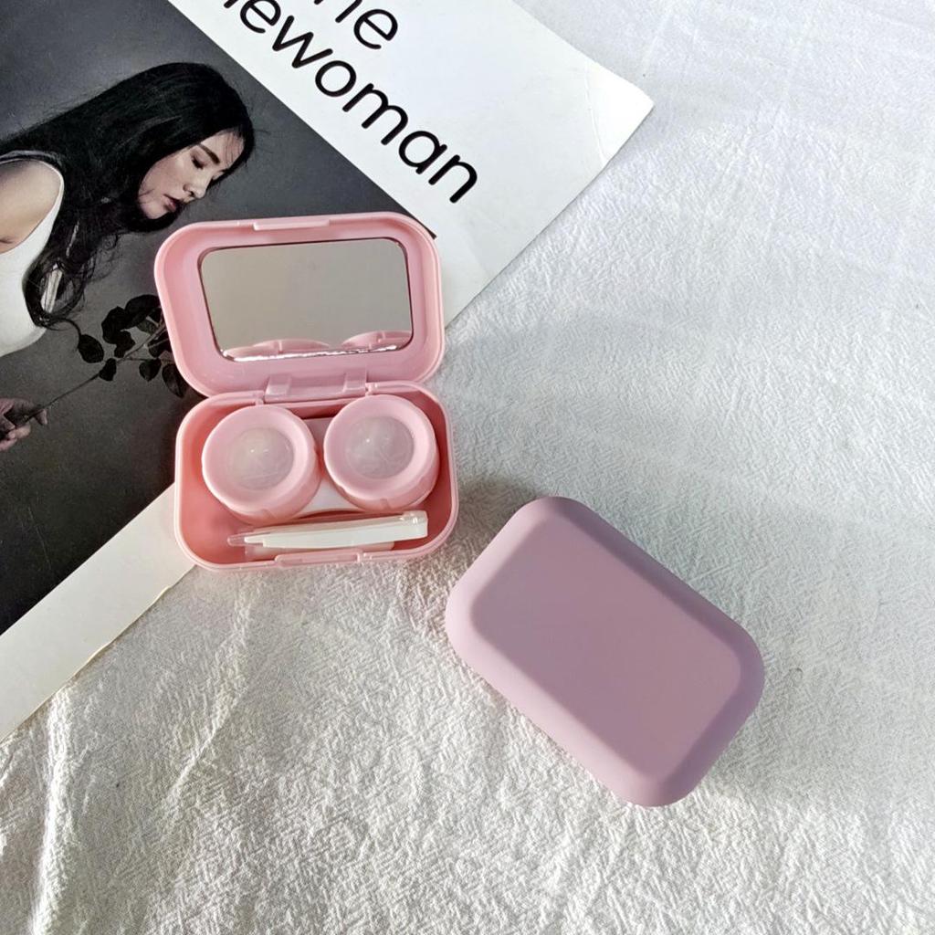 Frosted Macaron Color Contact Lens Double Case